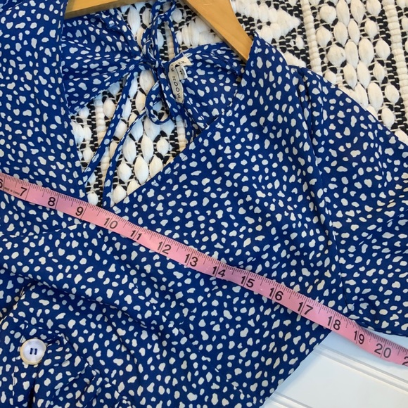 ANTHROPOLOGIE Moon River Spotted Blue Button Dress - Picture 9 of 12